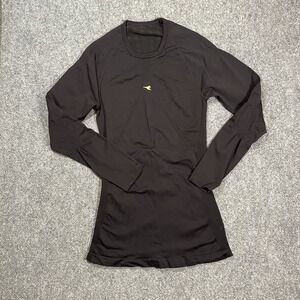 DIADORA Cycling Shirt Mens Large Black Compression Made in ITALY Tech Apparel